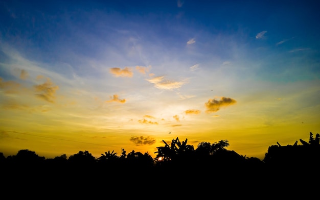 natural scenery in the morning at sunrise