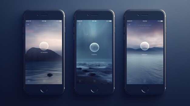 Natural scenery wallpaper for mobile different day and night sky minimalistic backgroundsvector