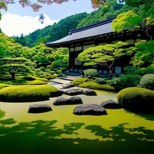 涼しい山や川の自然風景