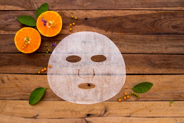 natural sheet mask for skin face extract orange fruits