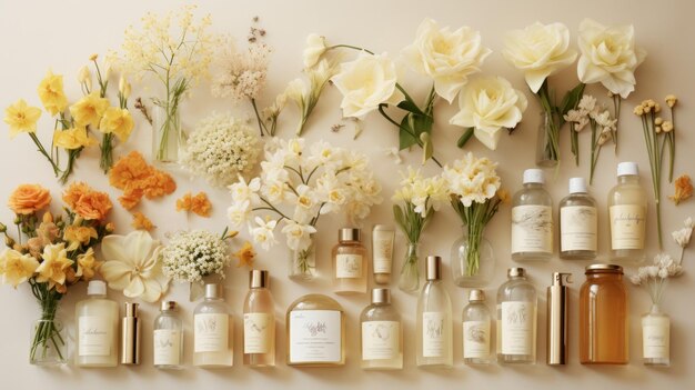 Photo natural skincare products with botanical extracts