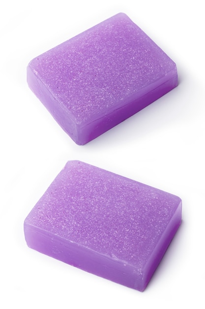 Natural soap on a white background