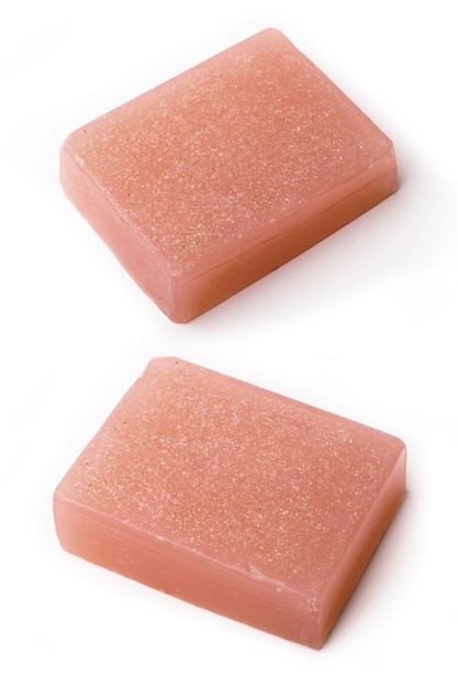 Natural soap on a white background