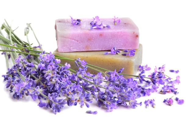 Natural soaps and lavender