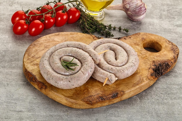 Natural spiral sausage for grill