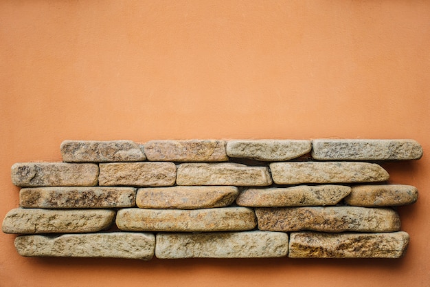 Natural stone in the wall. 