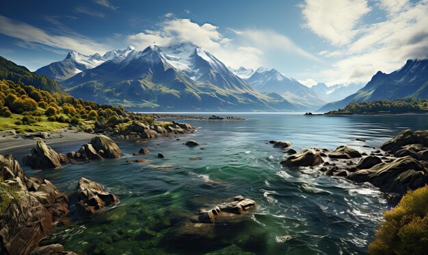 Photo natural summer landscape with mountain view on a cloudy day selective soft focus