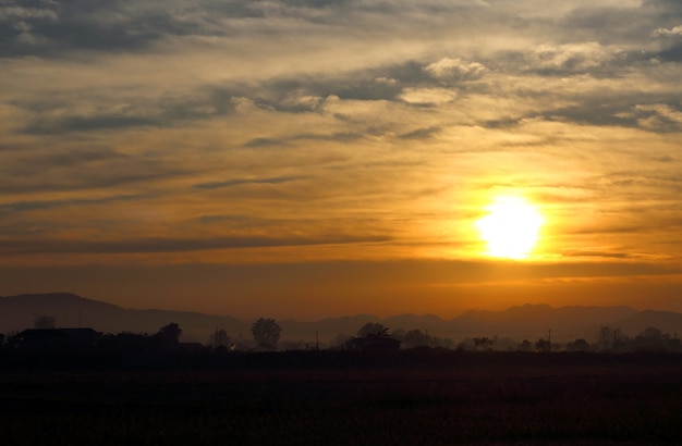 Natural sunrise at the mountain