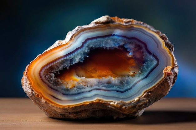 Natural translucent agate crystal surface Generative Ai