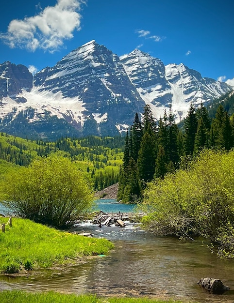 Natural travel destination winter mountain scenery beautiful snow nature