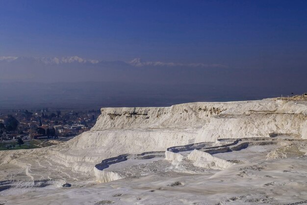 Natural travertine pools in Pamukkale Pamukkale Turkey