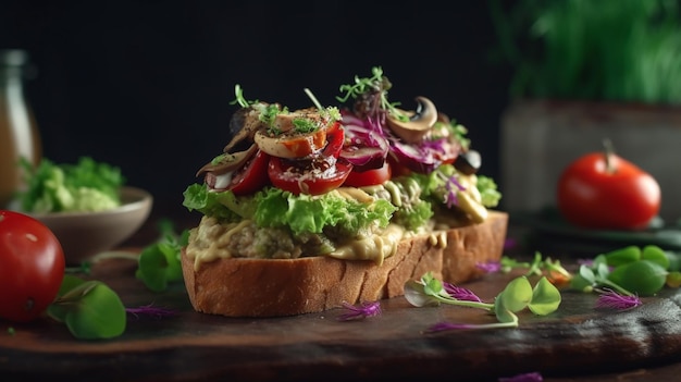 Natural vegan swich prepared with organic