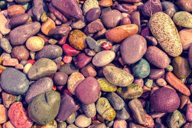 Natural vintage colorful pebbles background