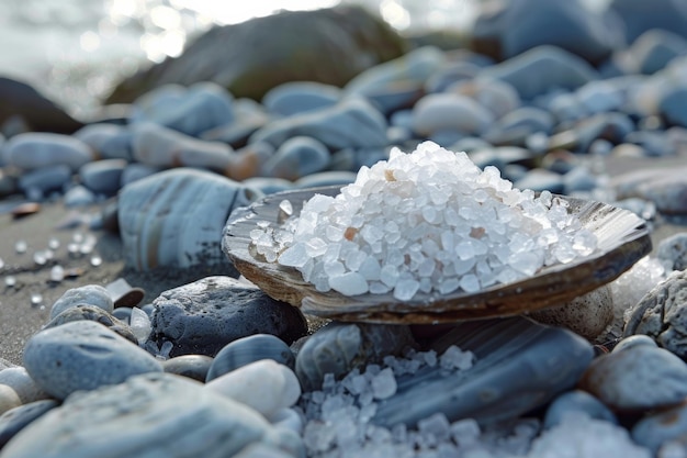 Photo natural white salt conceptmineral resource