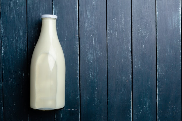 Natural whole milk in a bottle