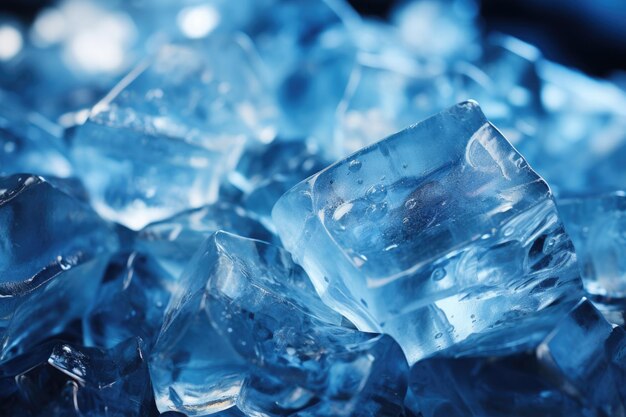 Естественная текстура зимнего льда Голубой лед в качестве фонового генеративного ИА