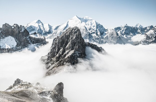 Foto paesaggio naturale invernale bella natura per le vacanze