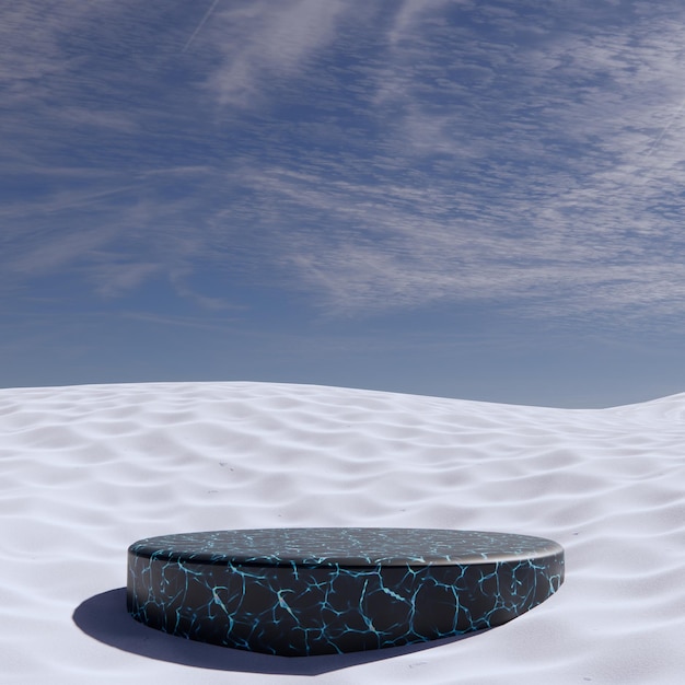 Natural winter snow podium scene