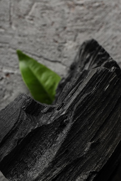 Foto primo piano di carbone di legno naturale o di legno duro