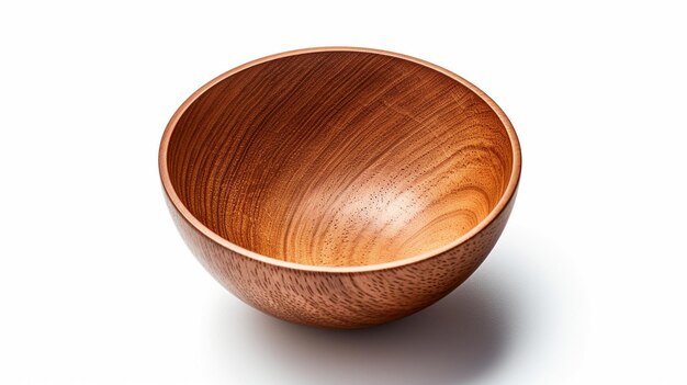 Photo natural wooden bowl isolated on white