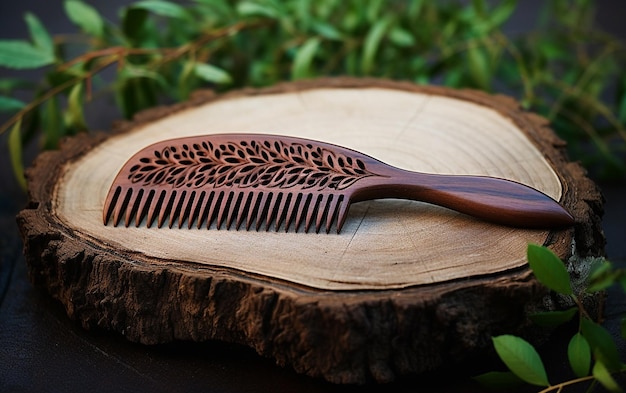 Натуральная деревянная расческа для волос
