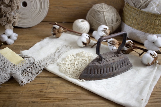 natural wool balls in a basket