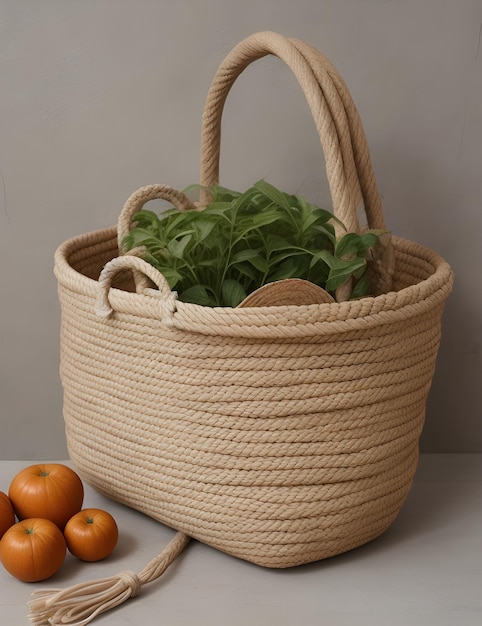 Natural Woven Rope Storage Basket