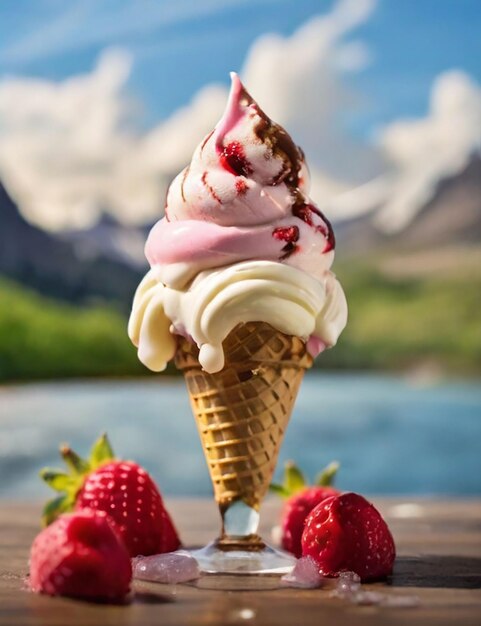 Photo naturally beautiful ice cream