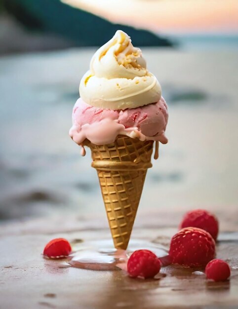 Photo naturally beautiful ice cream