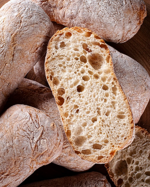 Naturally fermented bread Top view