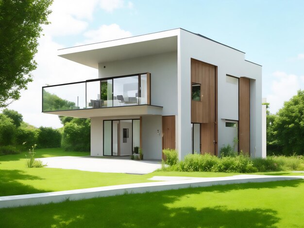 Naturally inspired house design 3d rendering