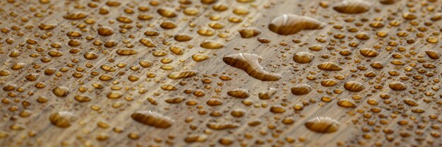 Albero di quercia naturale con goccioline d'acqua ricoperte di una composizione oleorepellente