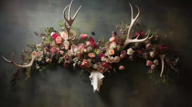 Nature antlers flowers