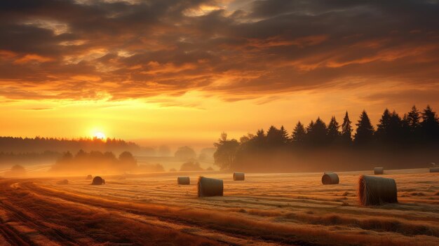 Photo nature autumn sunset north landscape