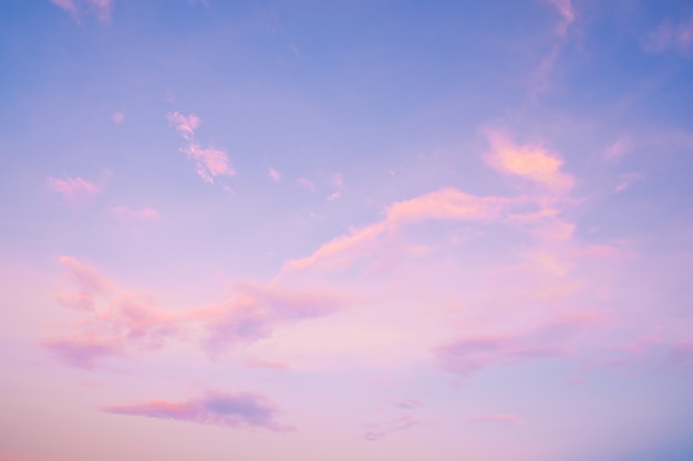 Photo nature background of beautiful sky landscape at sunset - serenity and rose quartz color filter