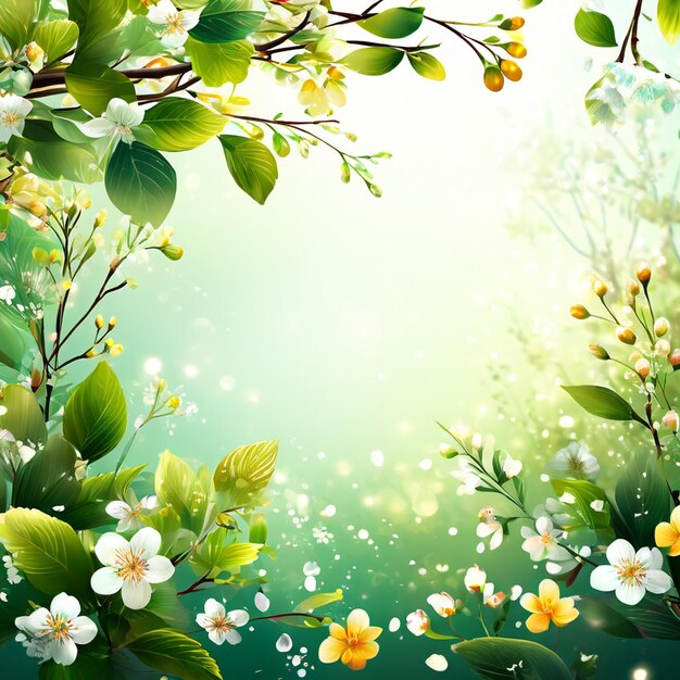 Nature background Blossoming branch of tree Bright colorful spring flowers