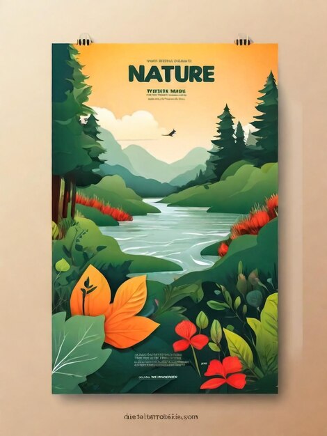 Photo nature background flyer design