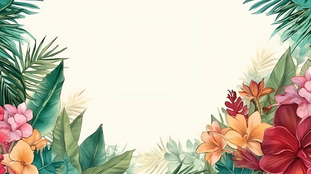 nature background foliage with watercolor style