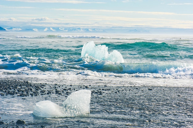 アイスランドの自然背景氷氷河ラグーン