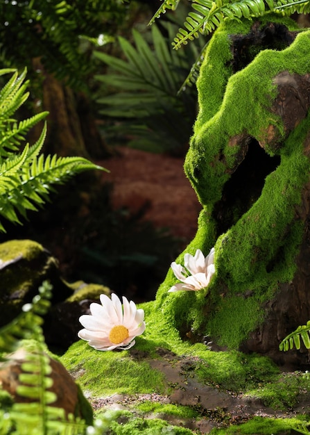 Foto sfondo della natura per l'esposizione del prodotto della scena della vetrina del prodotto