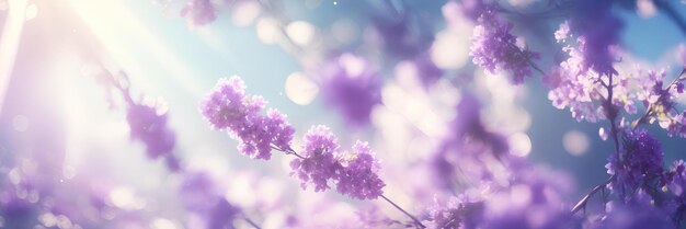 写真 自然の背景、柔らかい色の春の花 ai