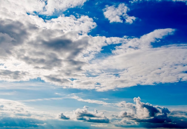 自然の背景。青い空に白い雲