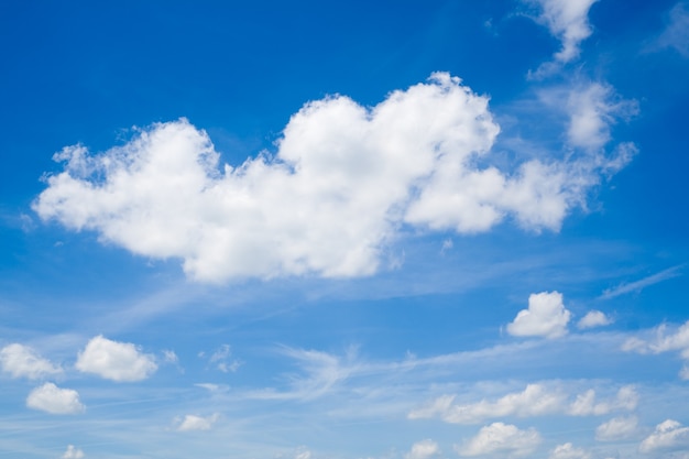 Nature background. white clouds over blue sky