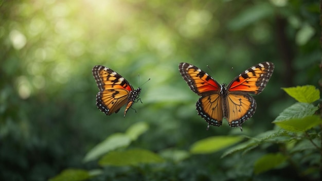 Premium Photo | Nature background with a beautiful flying butterfly ...