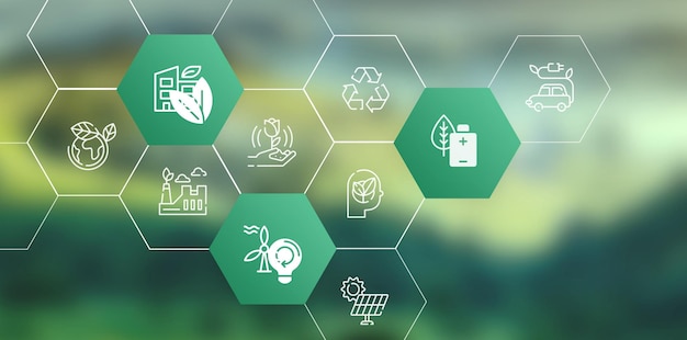 nature background with icons
