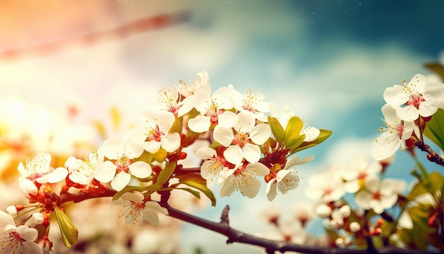 春に咲く花と自然の背景生成 ai