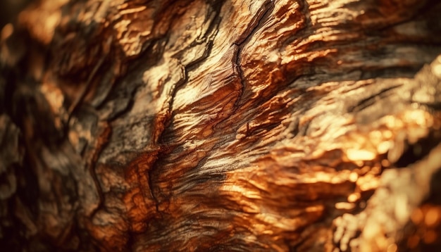 Nature beauty in a close up vibrant colors rusty tree trunk generated by artificial intelligence