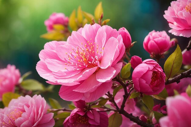 Photo nature beauty in a vibrant pink blossom