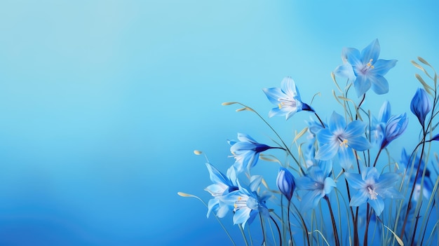 Nature blue flower background minimalistic