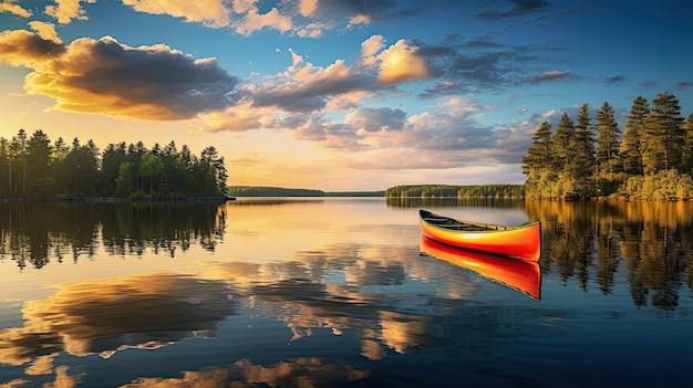 Photo nature canoe on lake